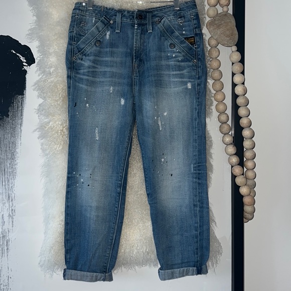 G-Star Raw Denim, Denim 3301, Distressed Boyfriend Jeans - Picture 1 of 16